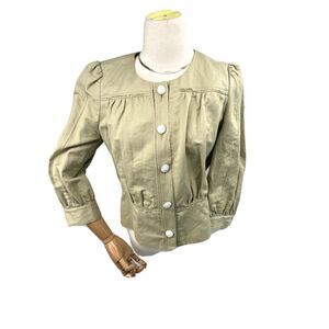 See by Chloe Jacket Women's Size 6 US Nautical Linen Blend Puff Sleeves